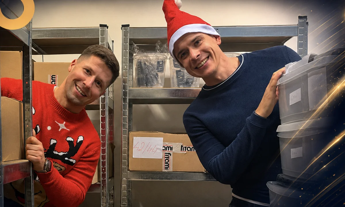 Filip a Tadeáš ve skladu e-shopu FITAMI
